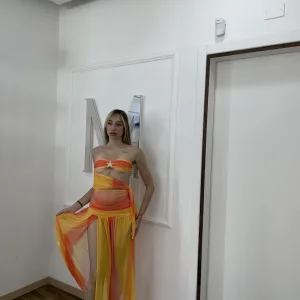 Coordinato due pezzi arancio