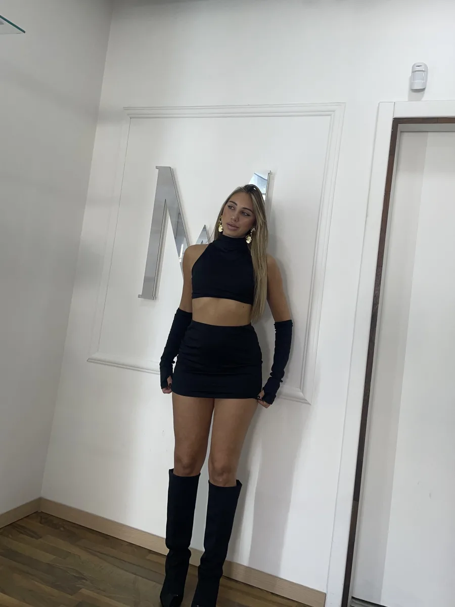 Coordinato con manicotti nero