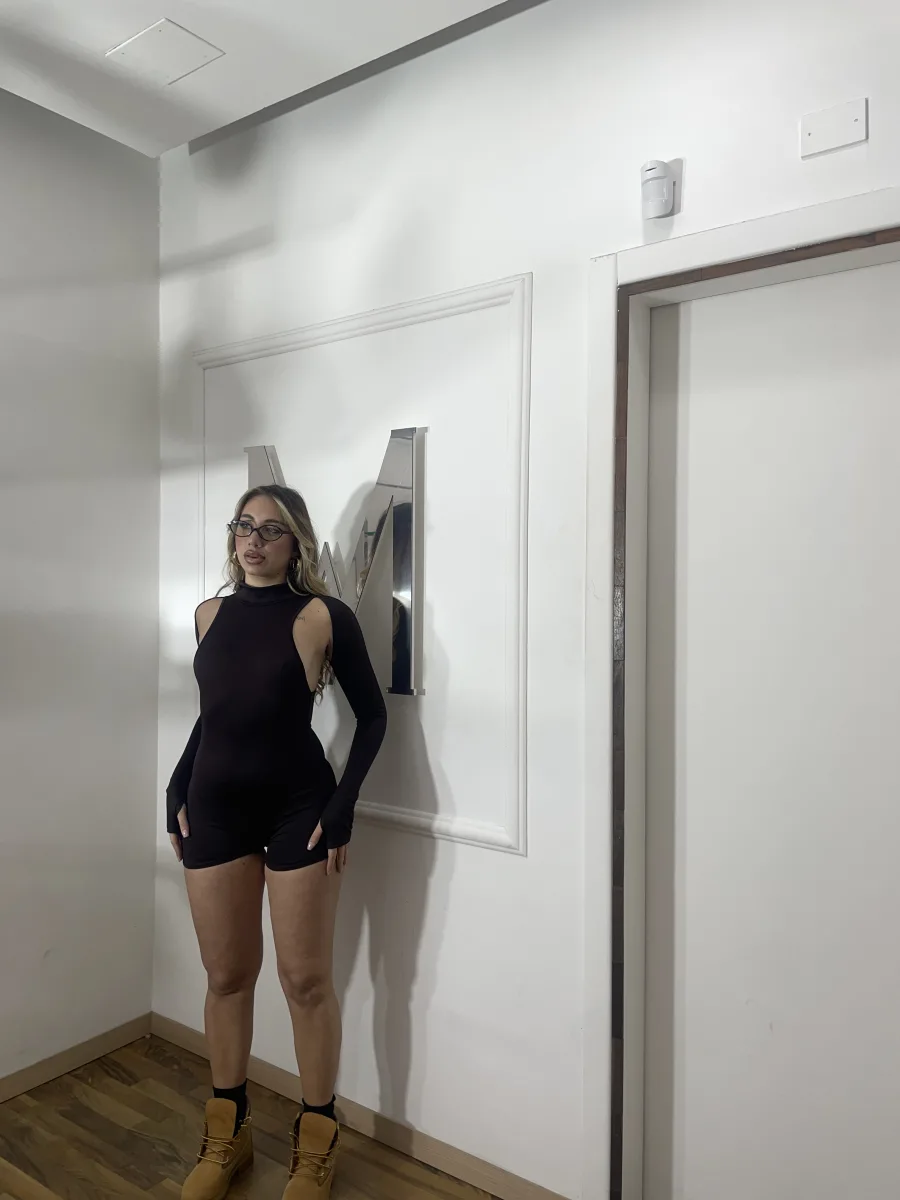 Tuta Cut-Out Spalle Cioccolato