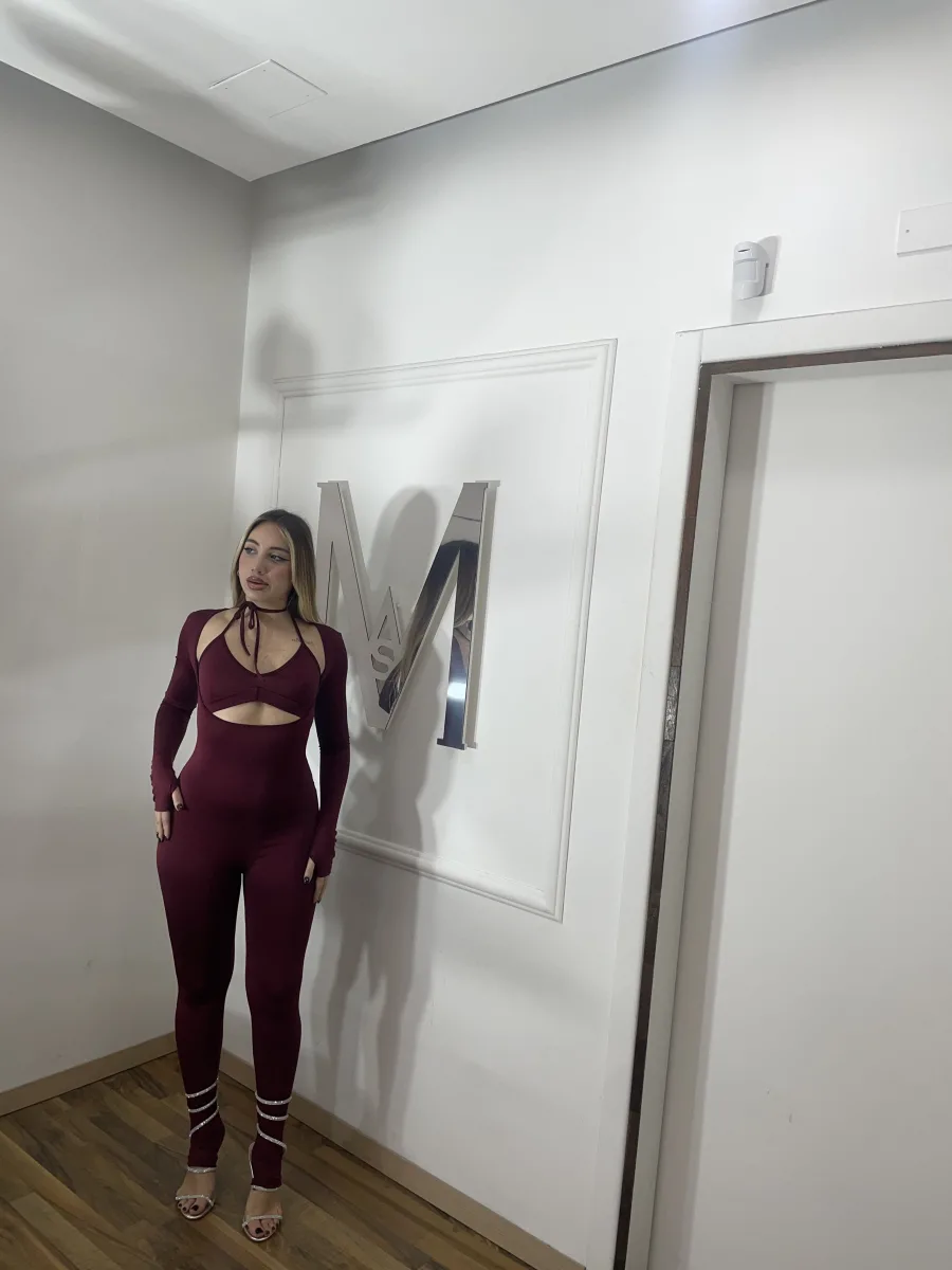 Jumpsuit con Bikini Top Bordeaux