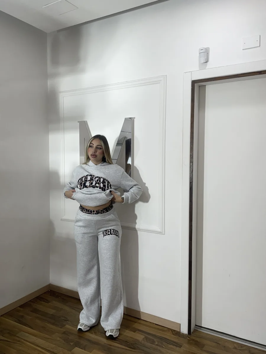 Set Leopard Touch grigia