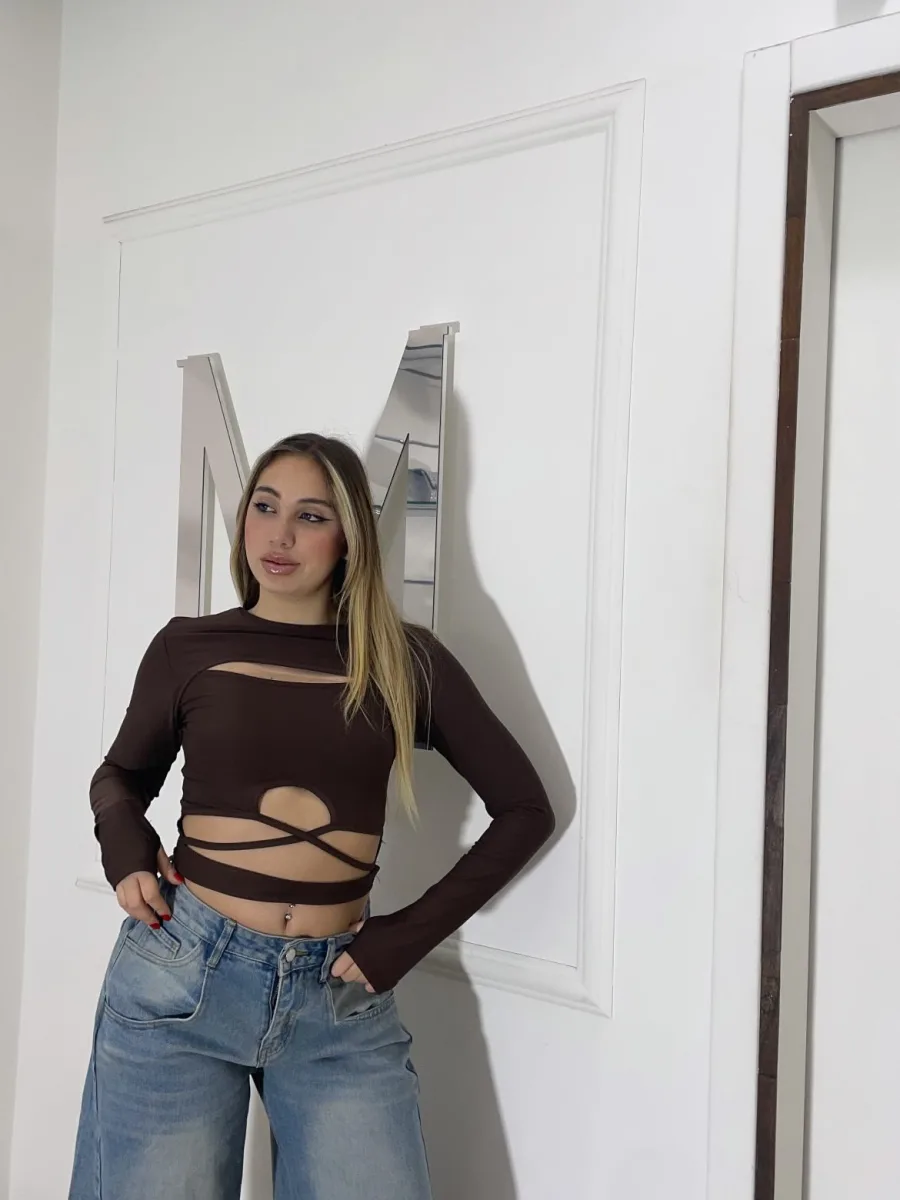 Top incrociato cioccolato