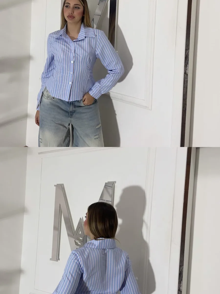 Camicia regolabile celeste