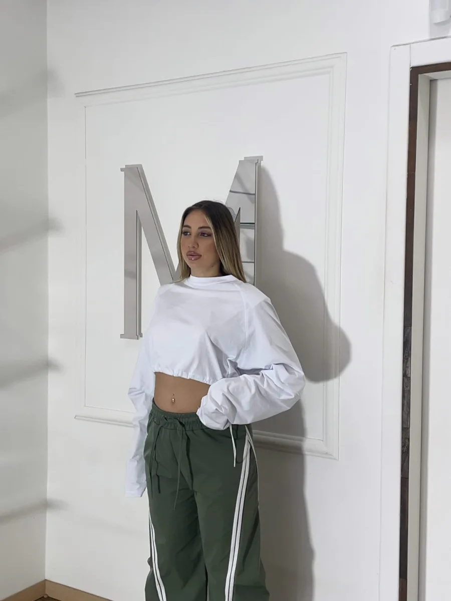 Pantaloni sportivi con stripe laterale verde militare