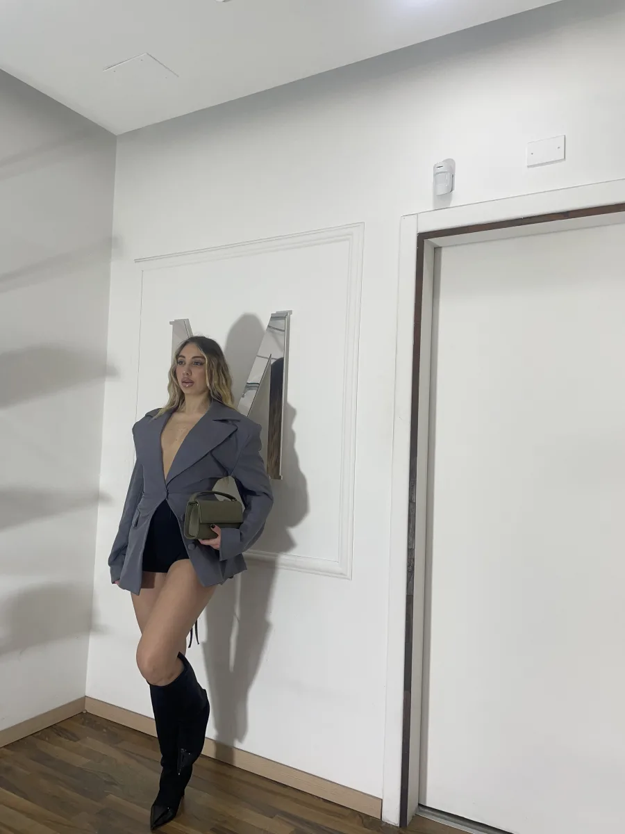 Power Blazer – Blazer Grigio Strutturato