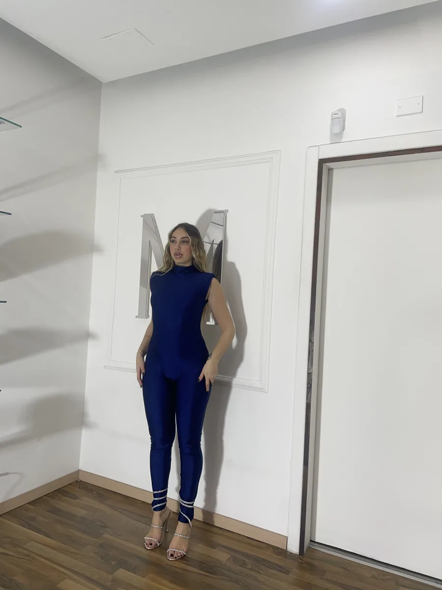 Jumpsuit con spalline Blu