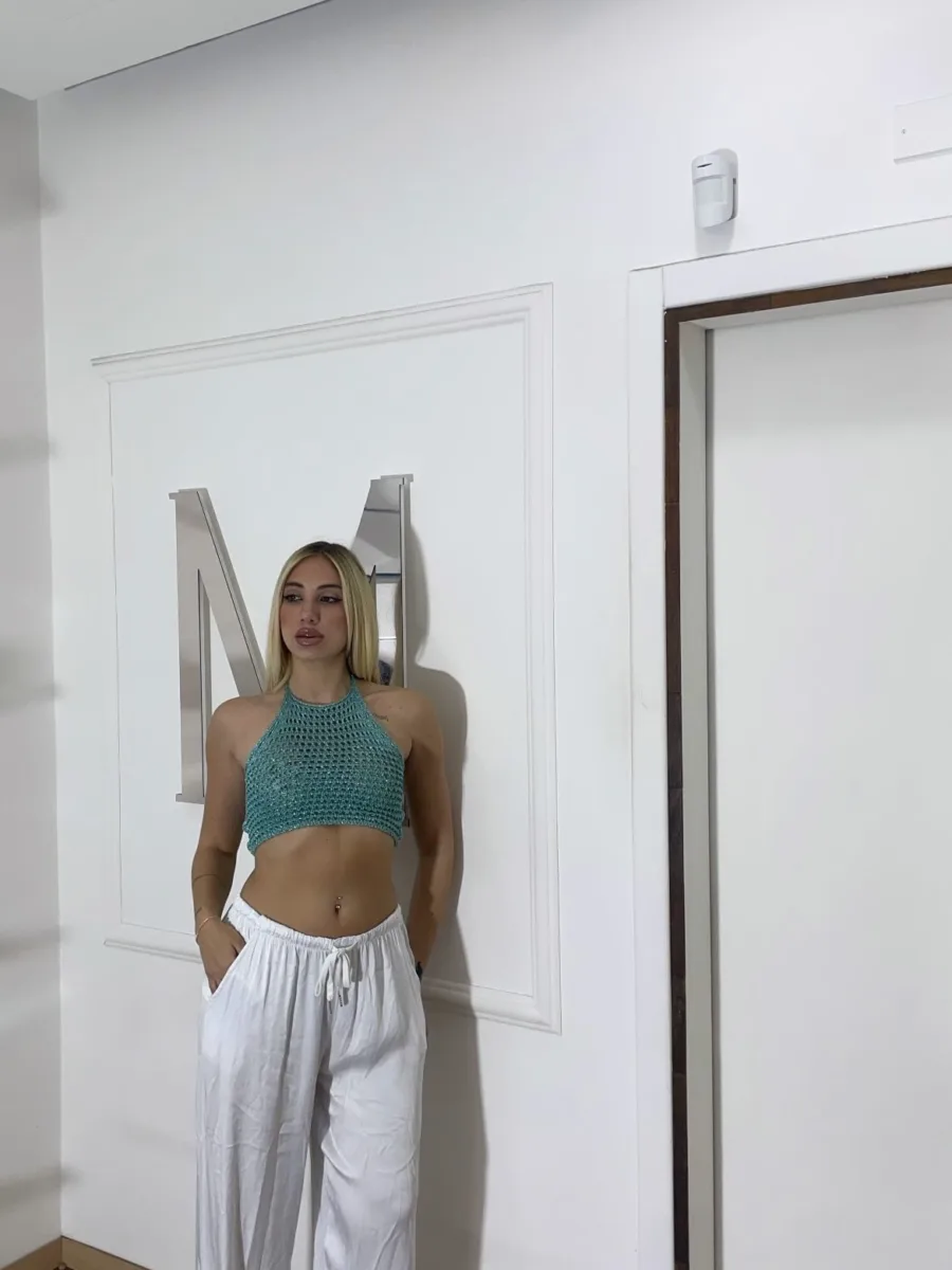 Pantalone satin bianco