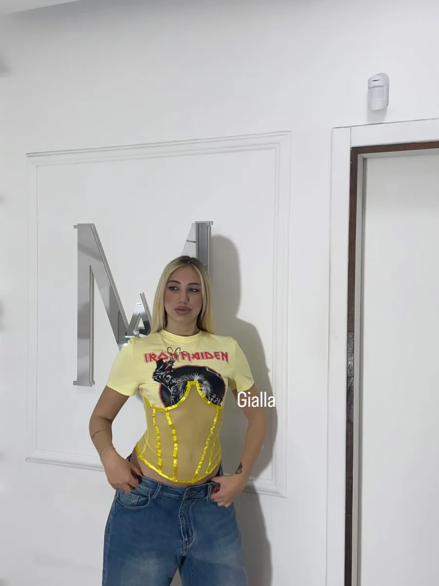 Maglietta corsetto gialla