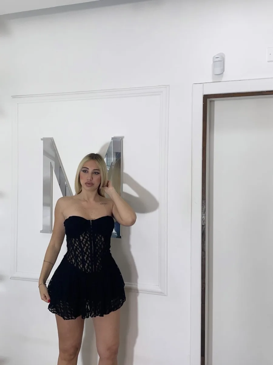 Mini abito  Bustier con Trasparenze