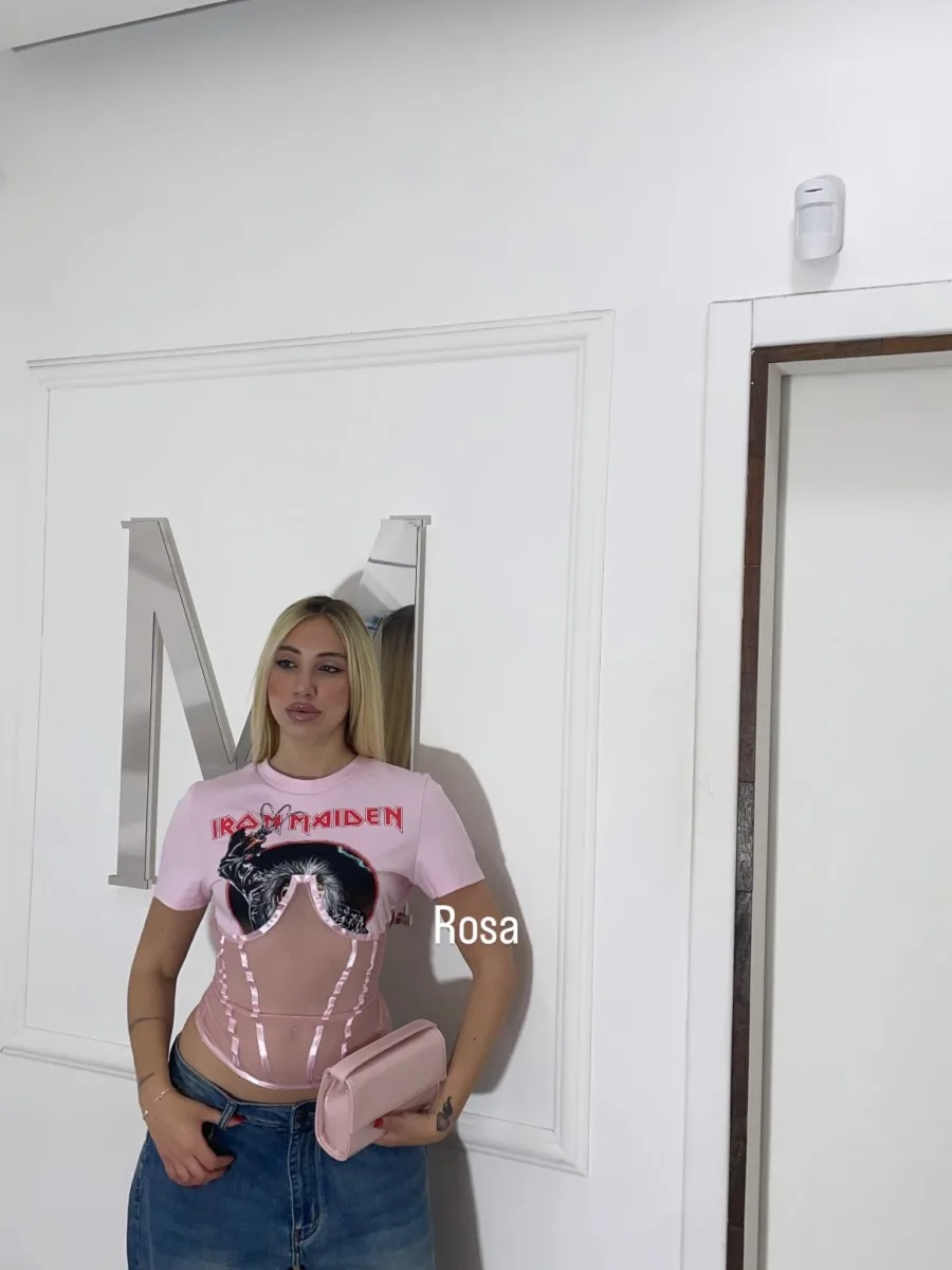 Maglietta corsetto rosa