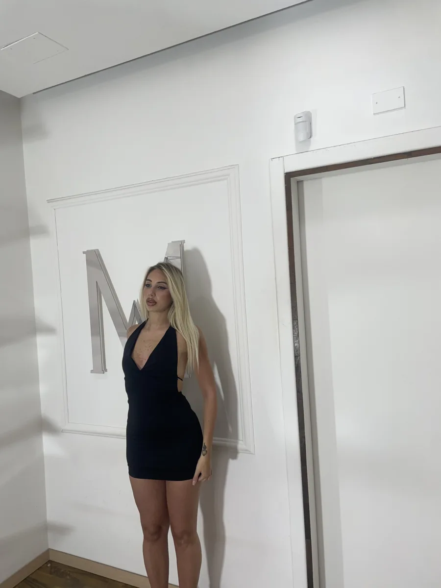 mini dress in lycra nero