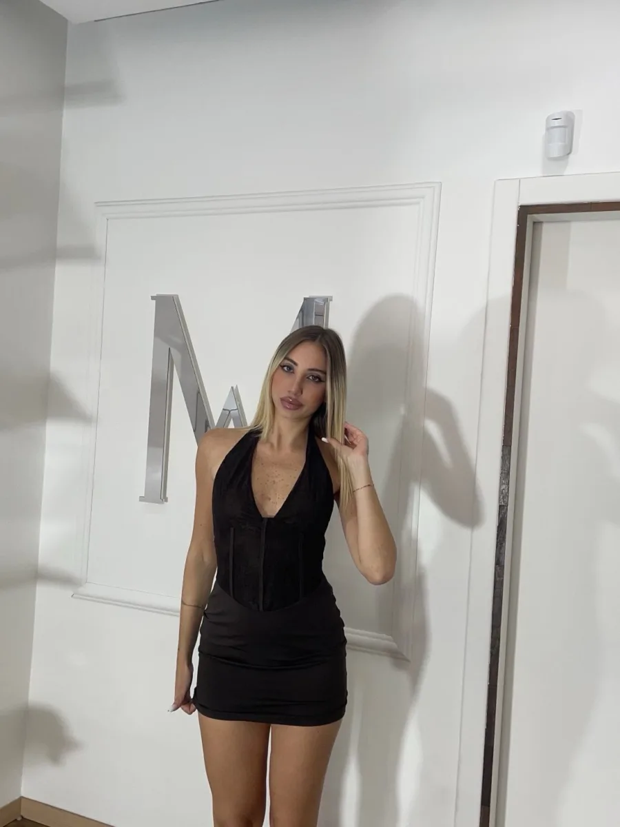 Mini dress pizzo cioccolato