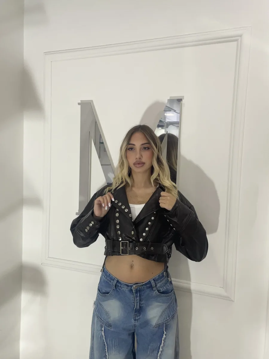 Giacca ecopelle cioccolato